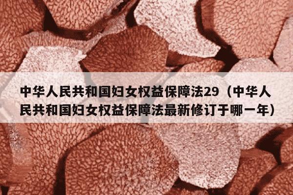 中华人民共和国妇女权益保障法29（中华人民共和国妇女权益保障法最新修订于哪一年）
