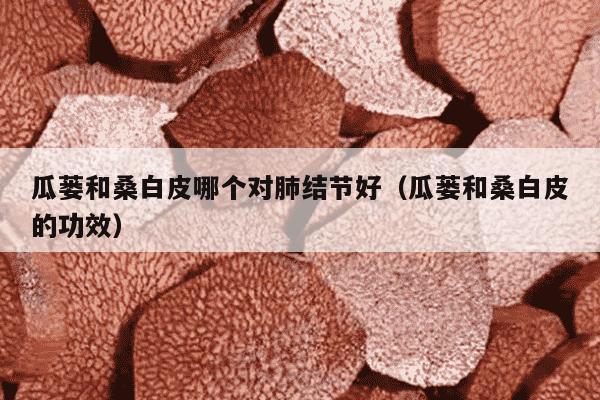 瓜蒌和桑白皮哪个对肺结节好（瓜蒌和桑白皮的功效）