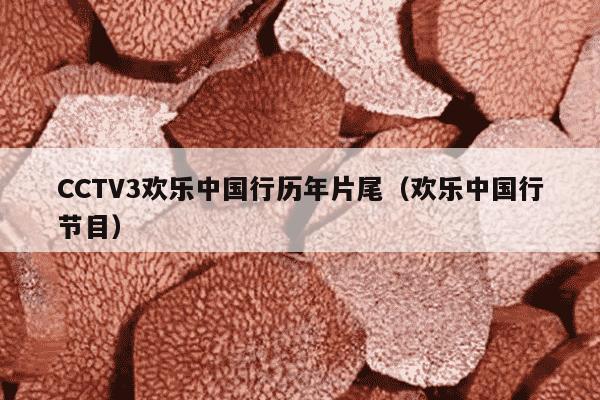 CCTV3欢乐中国行历年片尾（欢乐中国行节目）
