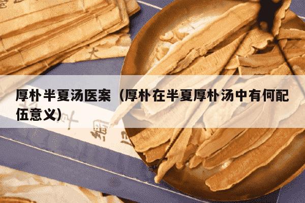 厚朴半夏汤医案（厚朴在半夏厚朴汤中有何配伍意义）