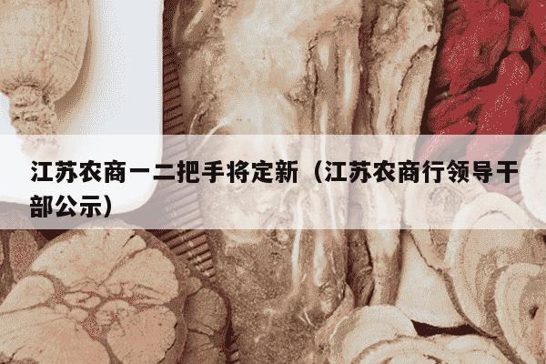 江苏农商一二把手将定新（江苏农商行领导干部公示）