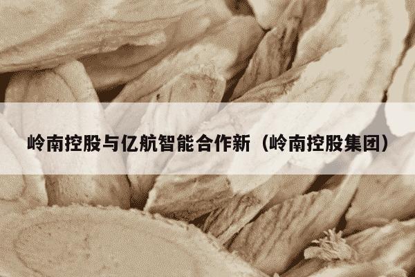 岭南控股与亿航智能合作新（岭南控股集团）