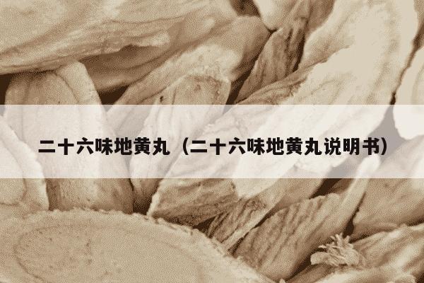 二十六味地黄丸（二十六味地黄丸说明书）