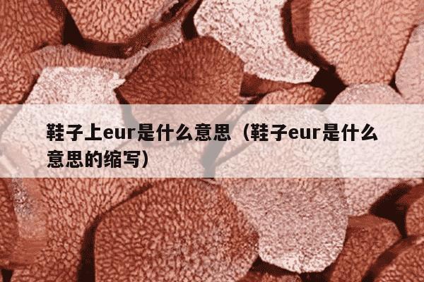 鞋子上eur是什么意思（鞋子eur是什么意思的缩写）