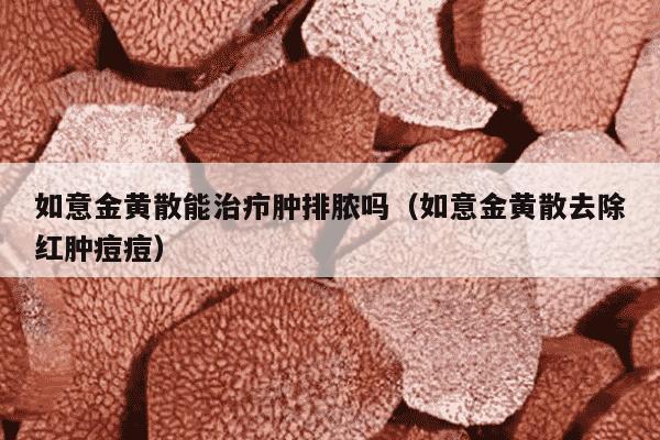 如意金黄散能治疖肿排脓吗（如意金黄散去除红肿痘痘）