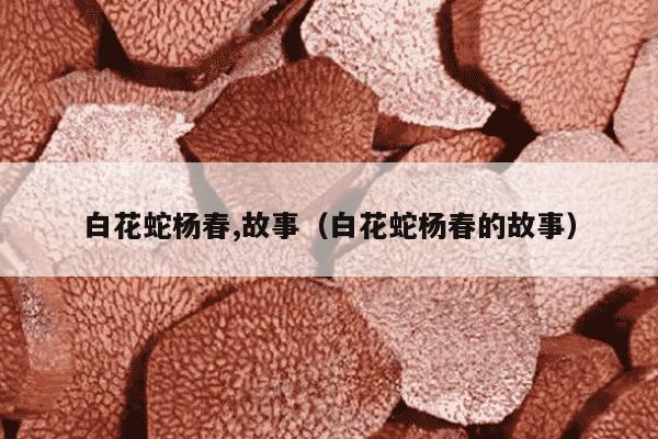 白花蛇杨春,故事（白花蛇杨春的故事）