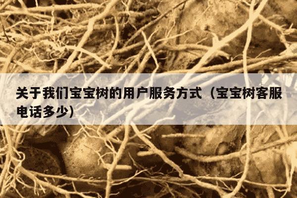 关于我们宝宝树的用户服务方式（宝宝树客服电话多少）
