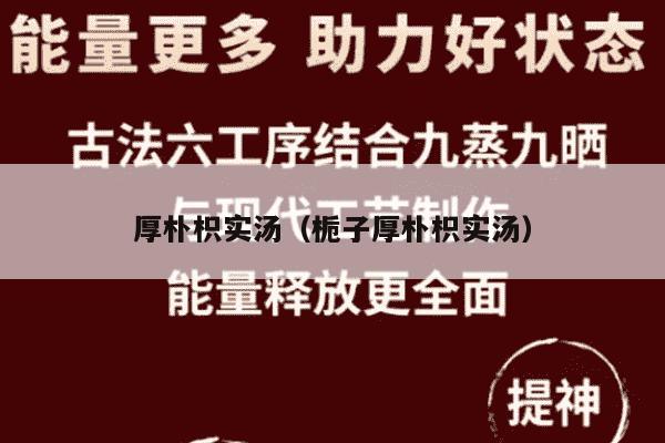 厚朴枳实汤（栀子厚朴枳实汤）