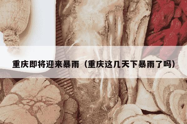 重庆即将迎来暴雨（重庆这几天下暴雨了吗）