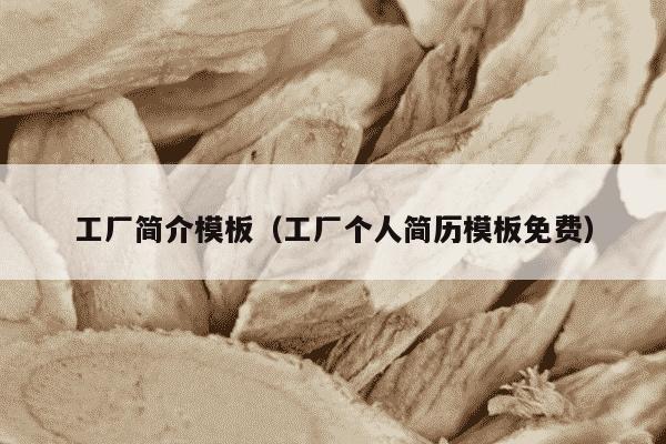 工厂简介模板（工厂个人简历模板免费）