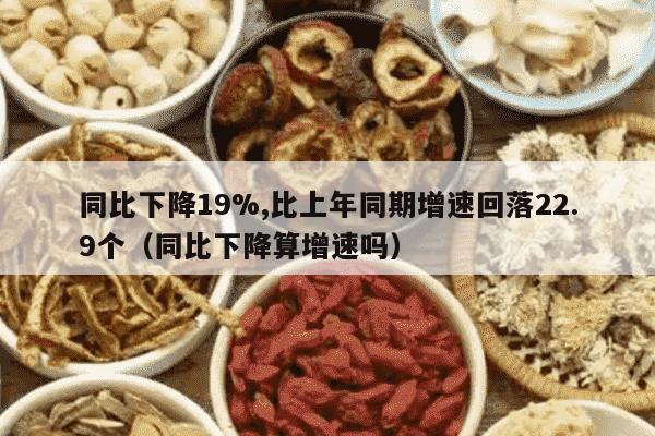 同比下降19%,比上年同期增速回落22.9个（同比下降算增速吗）