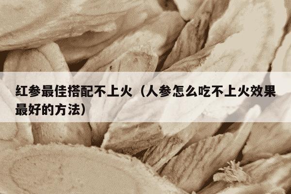 红参最佳搭配不上火（人参怎么吃不上火效果最好的方法）
