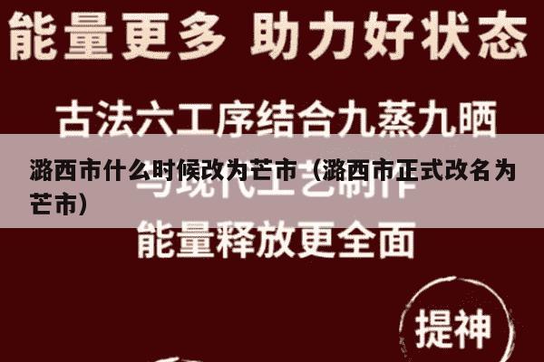 潞西市什么时候改为芒市（潞西市正式改名为芒市）