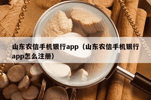 山东农信手机银行app（山东农信手机银行app怎么注册）