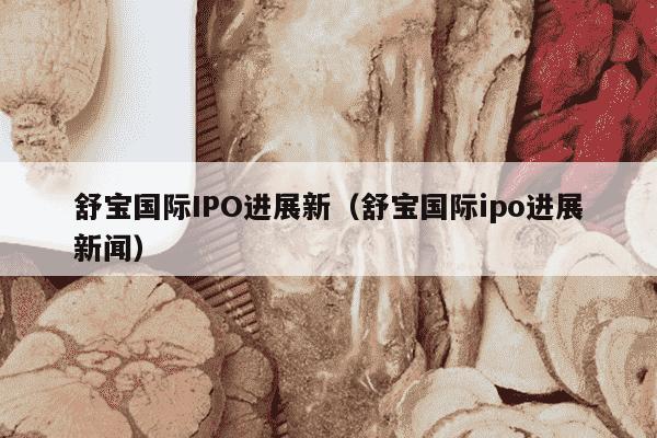 舒宝国际IPO进展新（舒宝国际ipo进展新闻）