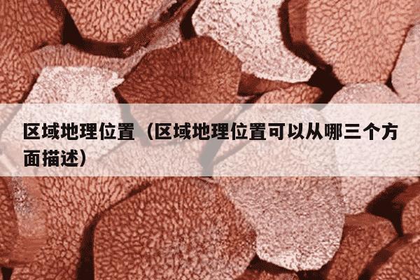 区域地理位置（区域地理位置可以从哪三个方面描述）