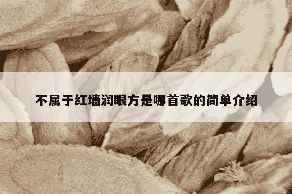 不属于红墙润眼方是哪首歌的简单介绍
