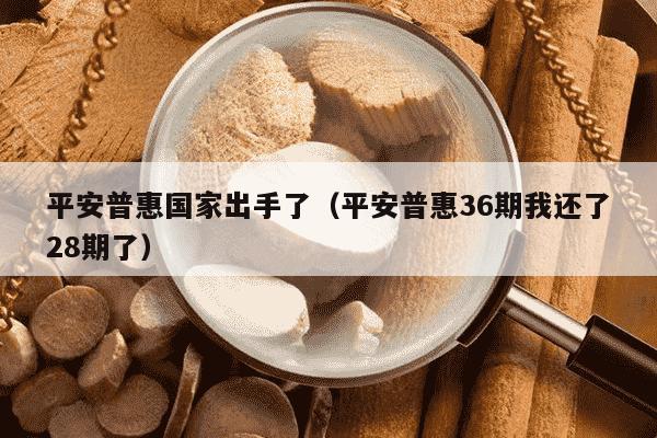 平安普惠国家出手了（平安普惠36期我还了28期了）