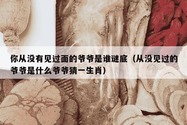 你从没有见过面的爷爷是谁谜底（从没见过的爷爷是什么爷爷猜一生肖）