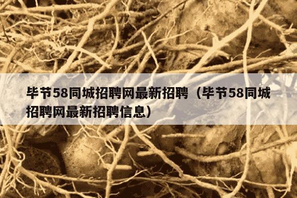 毕节58同城招聘网最新招聘（毕节58同城招聘网最新招聘信息）