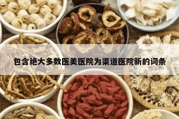 包含绝大多数医美医院为渠道医院新的词条