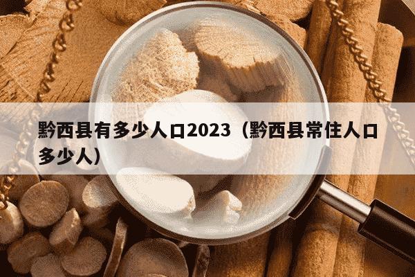 黔西县有多少人口2023（黔西县常住人口多少人）