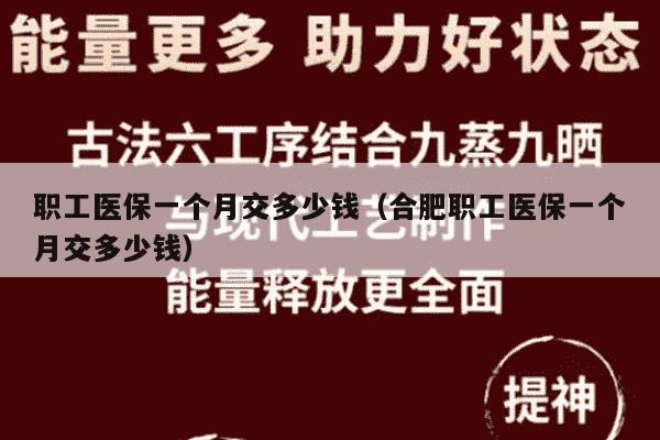 职工医保一个月交多少钱（合肥职工医保一个月交多少钱）