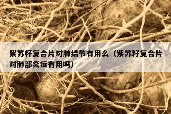 紫苏籽复合片对肺结节有用么（紫苏籽复合片对肺部炎症有用吗）