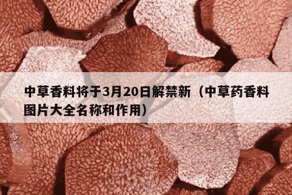 中草香料将于3月20日解禁新（中草药香料图片大全名称和作用）