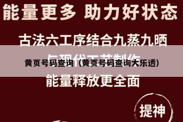 黄页号码查询（黄页号码查询大乐透）