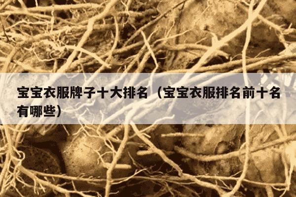 宝宝衣服牌子十大排名（宝宝衣服排名前十名有哪些）