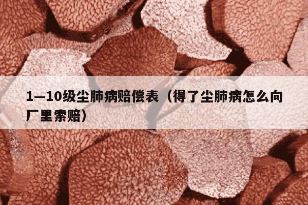 1—10级尘肺病赔偿表（得了尘肺病怎么向厂里索赔）