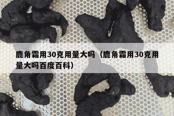 鹿角霜用30克用量大吗（鹿角霜用30克用量大吗百度百科）