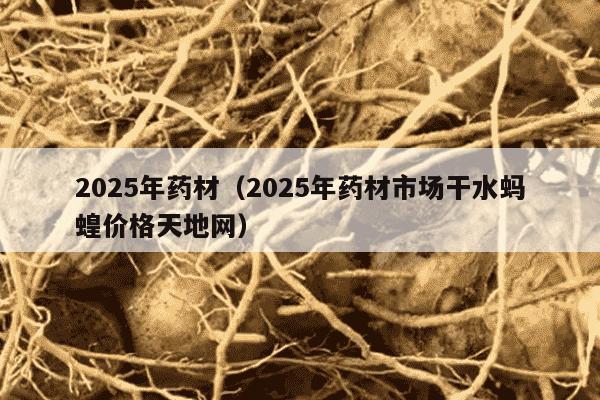 2025年药材（2025年药材市场干水蚂蝗价格天地网）