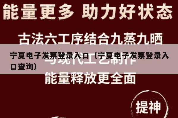 宁夏电子发票登录入口（宁夏电子发票登录入口查询）