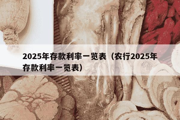 2025年存款利率一览表（农行2025年存款利率一览表）