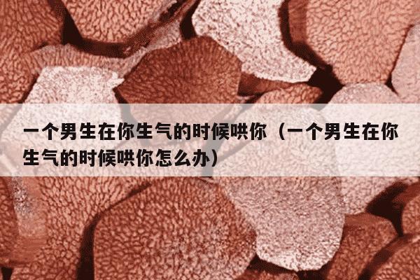 一个男生在你生气的时候哄你（一个男生在你生气的时候哄你怎么办）