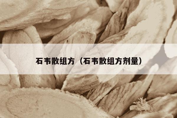 石韦散组方（石韦散组方剂量）