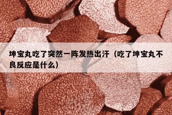 坤宝丸吃了突然一阵发热出汗（吃了坤宝丸不良反应是什么）