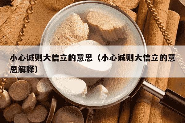 小心诚则大信立的意思（小心诚则大信立的意思解释）
