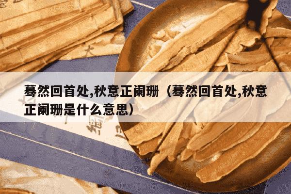 蓦然回首处,秋意正阑珊（蓦然回首处,秋意正阑珊是什么意思）