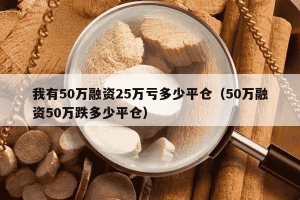 我有50万融资25万亏多少平仓（50万融资50万跌多少平仓）