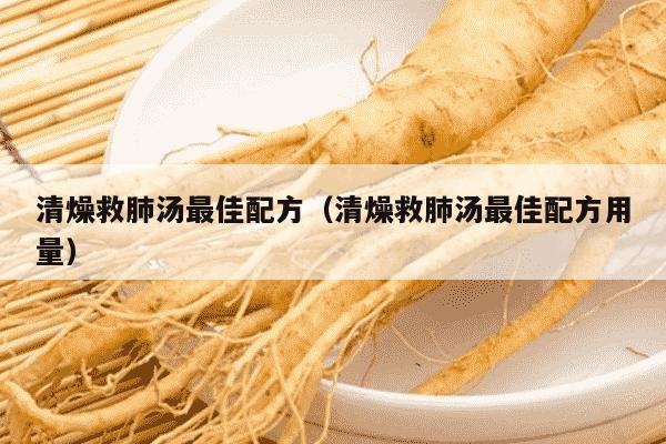 清燥救肺汤最佳配方（清燥救肺汤最佳配方用量）