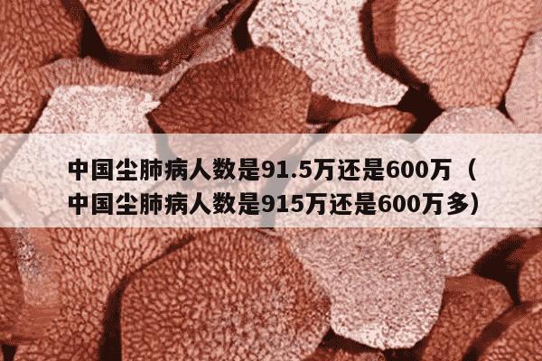 中国尘肺病人数是91.5万还是600万（中国尘肺病人数是915万还是600万多）