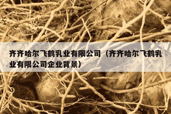 齐齐哈尔飞鹤乳业有限公司（齐齐哈尔飞鹤乳业有限公司企业背景）