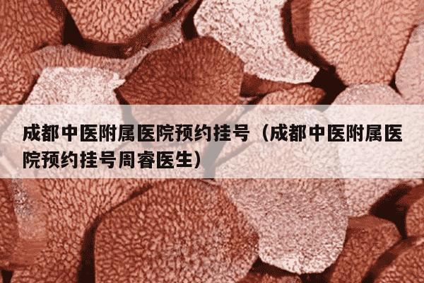 成都中医附属医院预约挂号（成都中医附属医院预约挂号周睿医生）