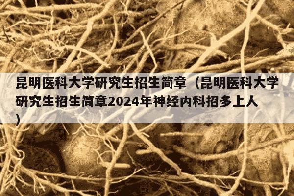 昆明医科大学研究生招生简章（昆明医科大学研究生招生简章2024年神经内科招多上人）