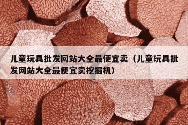 儿童玩具批发网站大全最便宜卖（儿童玩具批发网站大全最便宜卖挖掘机）