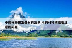 <b>��ҩ����ֲ׼�������嵥,��ҩ����ֲ��Ҫע�������</b>