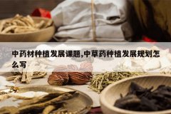 <b>��ҩ����ֲ��չ����,�в�ҩ��ֲ��չ�滮��ôд</b>